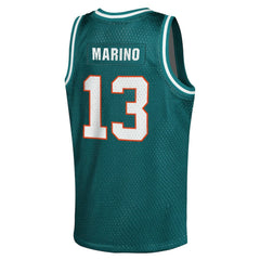 Dan Marino Miami Dolphins Youth Retired Player NFL Basketball Fashion Jersey - Aqua - Mitchell & Ness