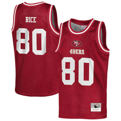 Jerry Rice San Francisco 49ers Youth Retired Player NFL Basketball Fashion Jersey - Scarlet - Mitchell & Ness