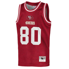 Jerry Rice San Francisco 49ers Youth Retired Player NFL Basketball Fashion Jersey - Scarlet - Mitchell & Ness