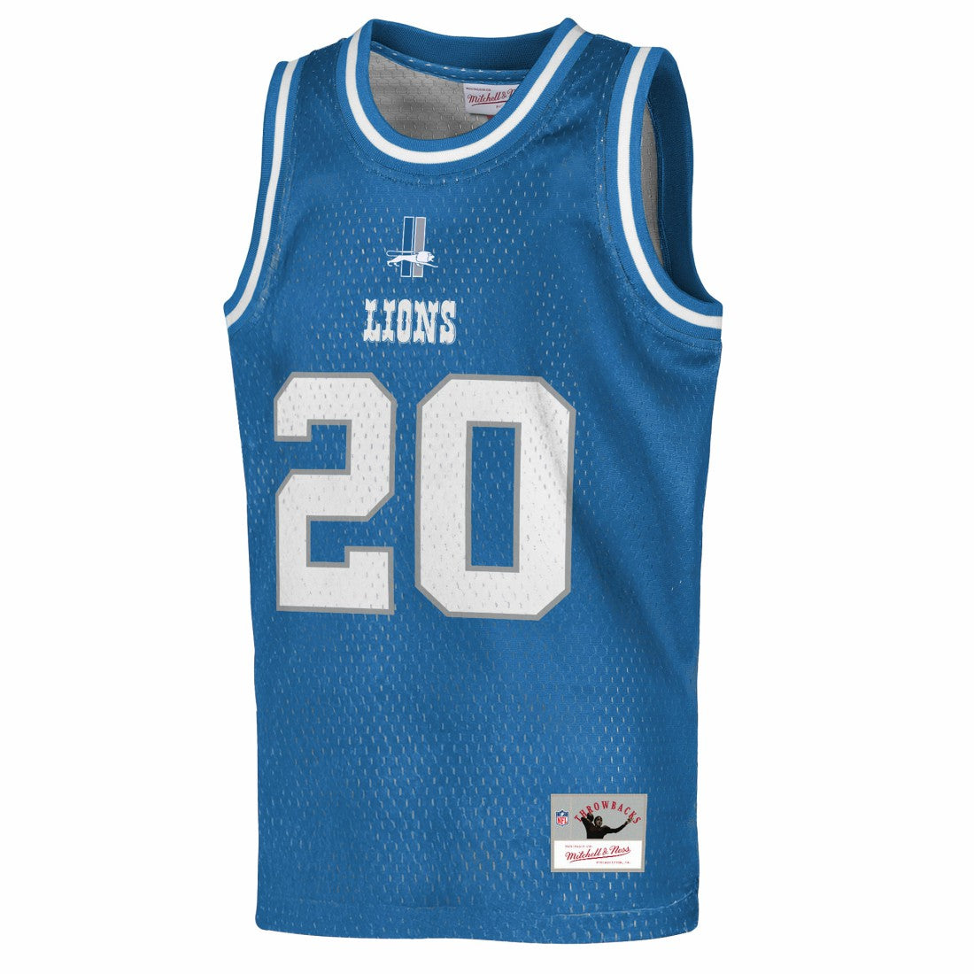 Barry Sanders Detroit Lions Youth Retired Player NFL Basketball Fashion Jersey - Blue - Mitchell & Ness