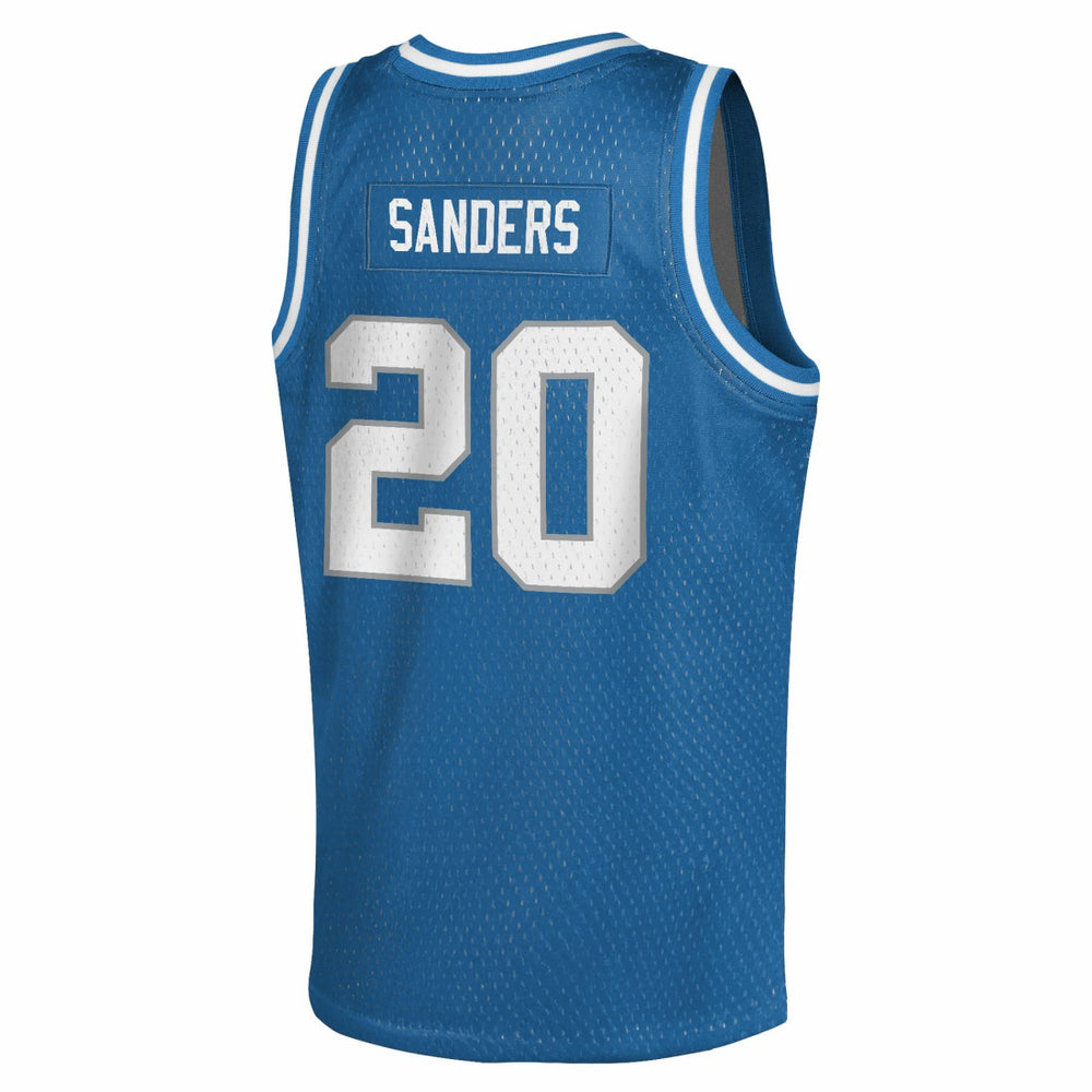 Barry Sanders Detroit Lions Youth Retired Player NFL Basketball Fashion Jersey - Blue - Mitchell & Ness