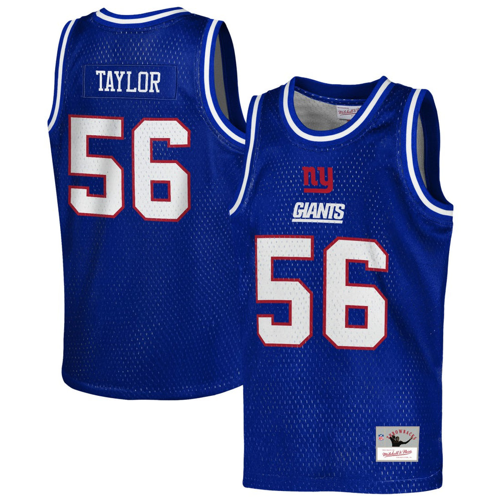 Lawrence Taylor New York Giants Youth Retired Player NFL Basketball Fashion Jersey - Royal - Mitchell & Ness
