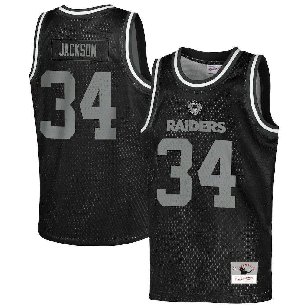 Bo Jackson Las Vegas Raiders Youth Retired Player NFL Basketball Fashion Jersey - Black - Mitchell & Ness