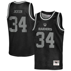 Bo Jackson Las Vegas Raiders Youth Retired Player NFL Basketball Fashion Jersey - Black - Mitchell & Ness