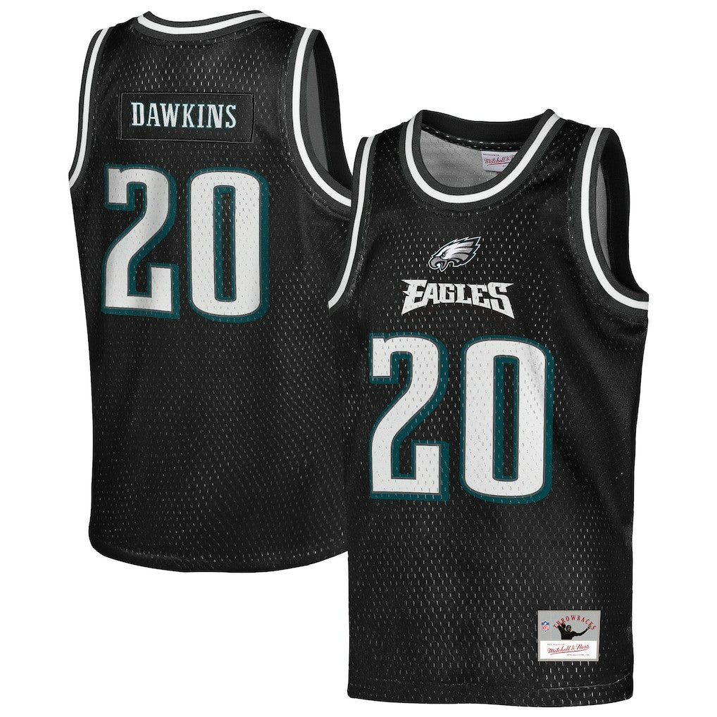 Brian Dawkins Philadelphia Eagles Youth Retired Player NFL Basketball Fashion Jersey - Black - Mitchell & Ness