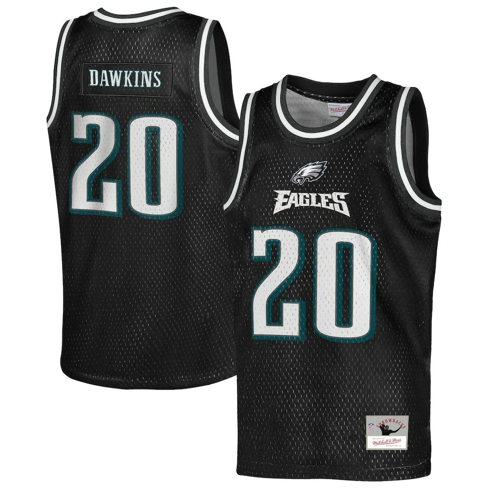 Brian Dawkins Philadelphia Eagles Youth Retired Player NFL Basketball Fashion Jersey - Black - Mitchell & Ness