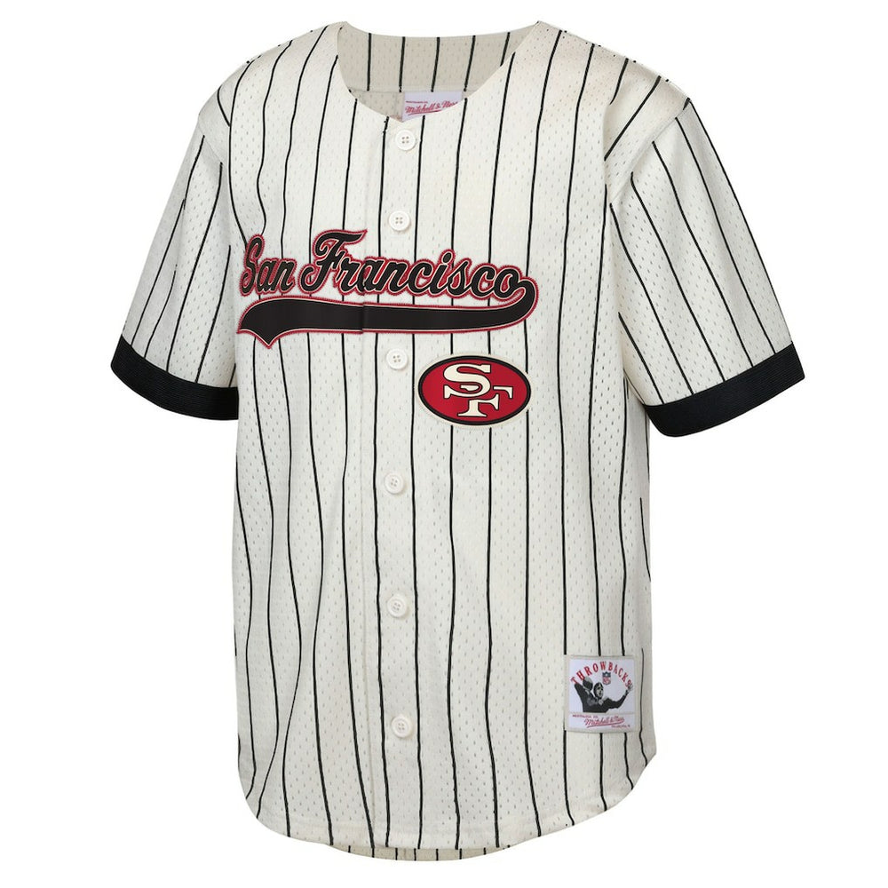 Jerry Rice San Francisco 49ers Youth Retired Player Name & Number Baseball Jersey - Cream - Mitchell & Ness