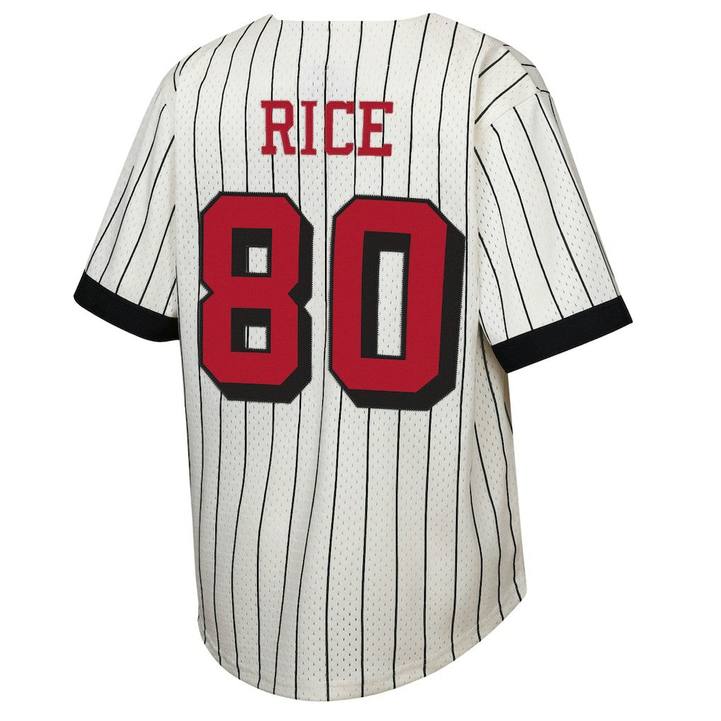 Jerry Rice San Francisco 49ers Youth Retired Player Name & Number Baseball Jersey - Cream - Mitchell & Ness