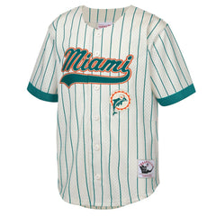 Dan Marino Miami Dolphins Youth Retired Player Name & Number Baseball Jersey - Cream - Mitchell & Ness
