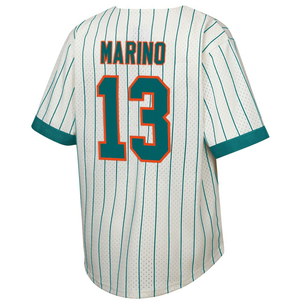 Dan Marino Miami Dolphins Youth Retired Player Name & Number Baseball Jersey - Cream - Mitchell & Ness