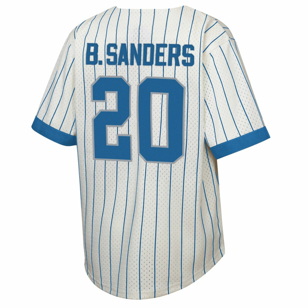 Barry Sanders Detroit Lions Youth Retired Player Name & Number Baseball Jersey - Cream - Mitchell & Ness