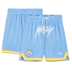 Puma - Manchester City 2025 FIFA Club World Cup Hoops Reversible Shorts - Light Blue