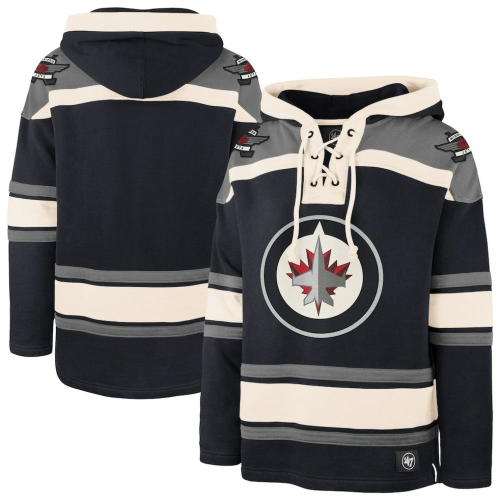 Winnipeg Jets '47 Superior Lacer Hoodie - Navy | 47 brand discount