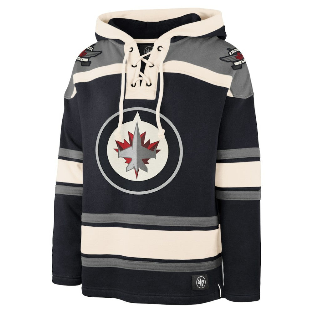 Winnipeg Jets '47 Superior Lacer Hoodie - Navy | 47 brand discount