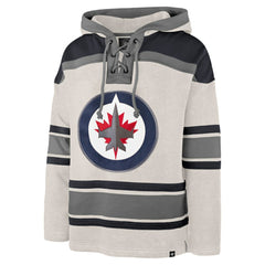 Winnipeg Jets '47 Rockaway Lacer Pullover Hoodie - Oatmeal | 47 brand discount