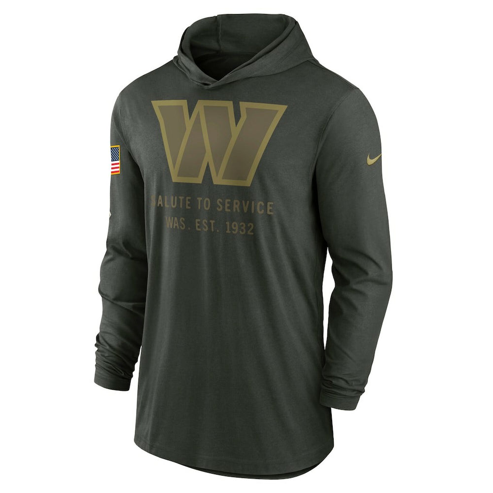 Washington Commanders 2025 Salute to Service Sideline Dri-FIT Lightweight Hooded Pullover - Forest Green - Nike