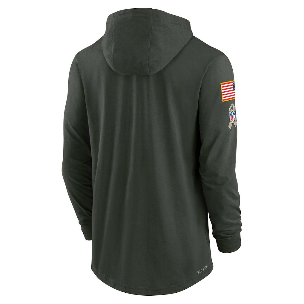 Washington Commanders 2025 Salute to Service Sideline Dri-FIT Lightweight Hooded Pullover - Forest Green - Nike