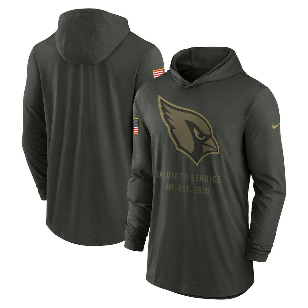 Arizona Cardinals 2025 Salute to Service Sideline Dri-FIT Lightweight Hooded Pullover - Forest Green - Nike