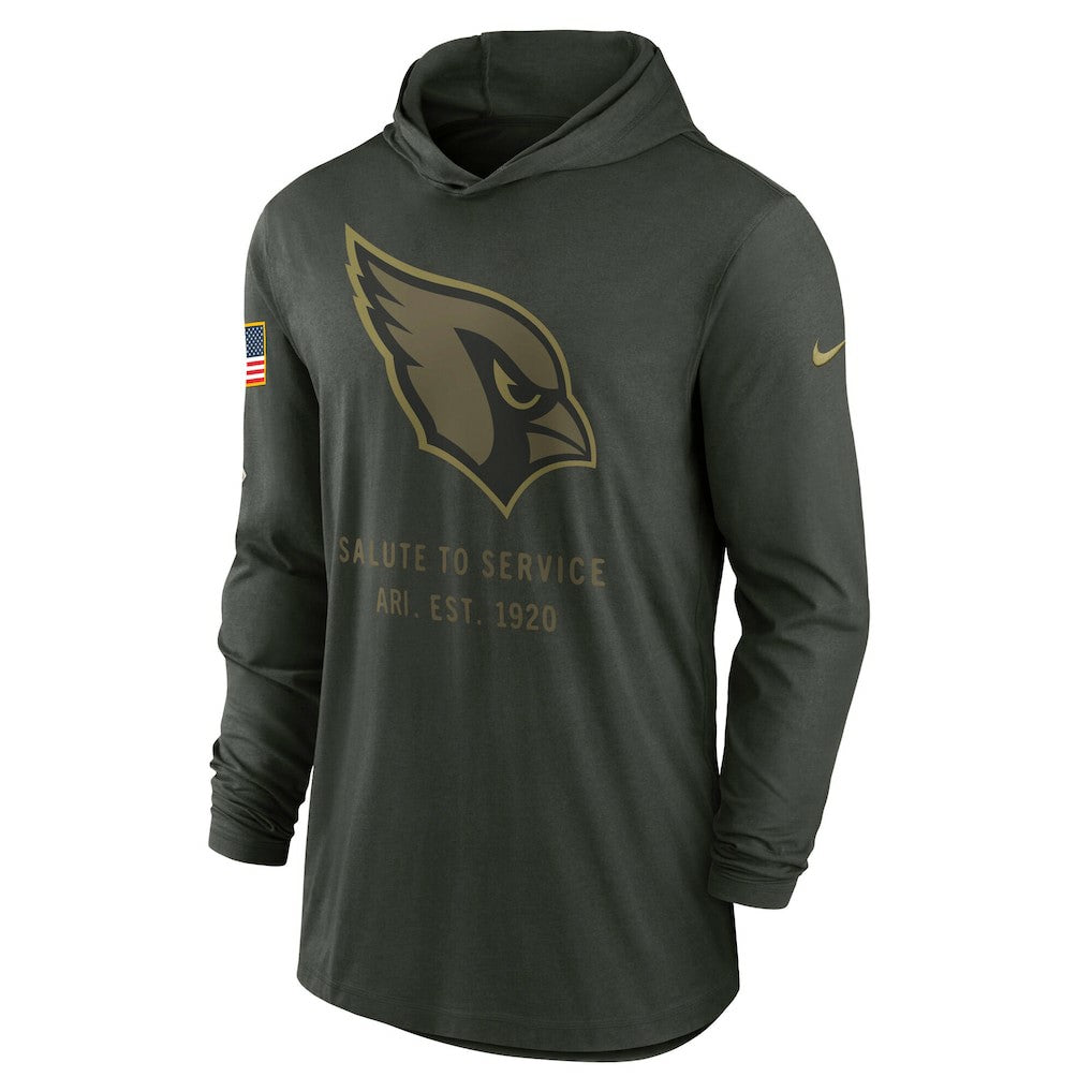 Arizona Cardinals 2025 Salute to Service Sideline Dri-FIT Lightweight Hooded Pullover - Forest Green - Nike