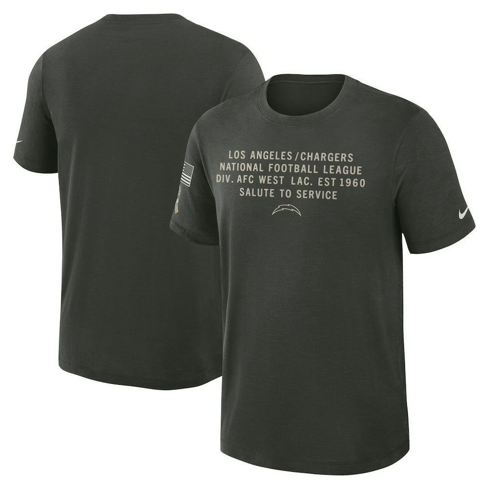 Los Angeles Chargers 2025 Salute to Service Sideline Slub Dri-FIT T-Shirt - Dark Green - Nike