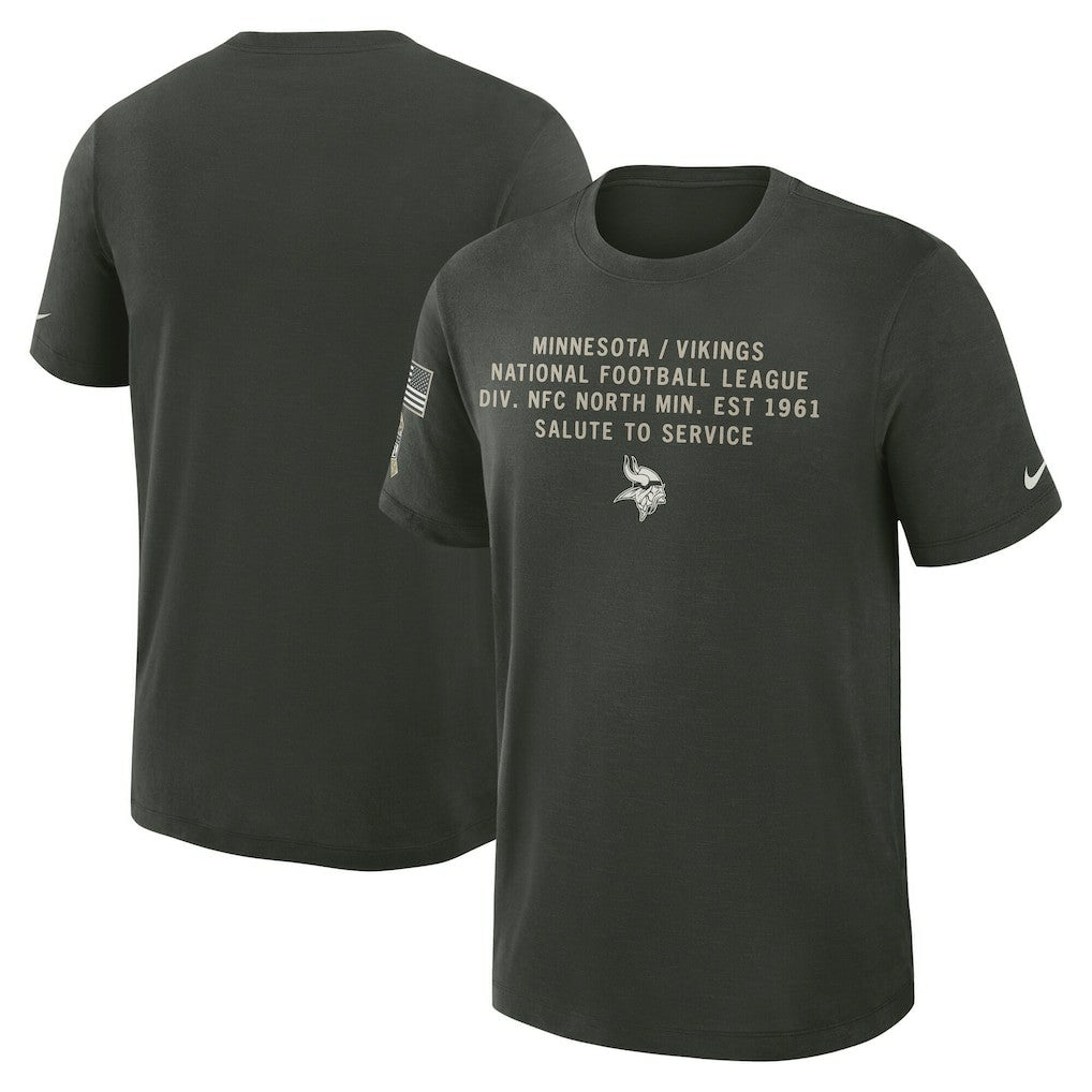 Minnesota Vikings 2025 Salute to Service Sideline Slub Dri-FIT T-Shirt - Dark Green - Nike