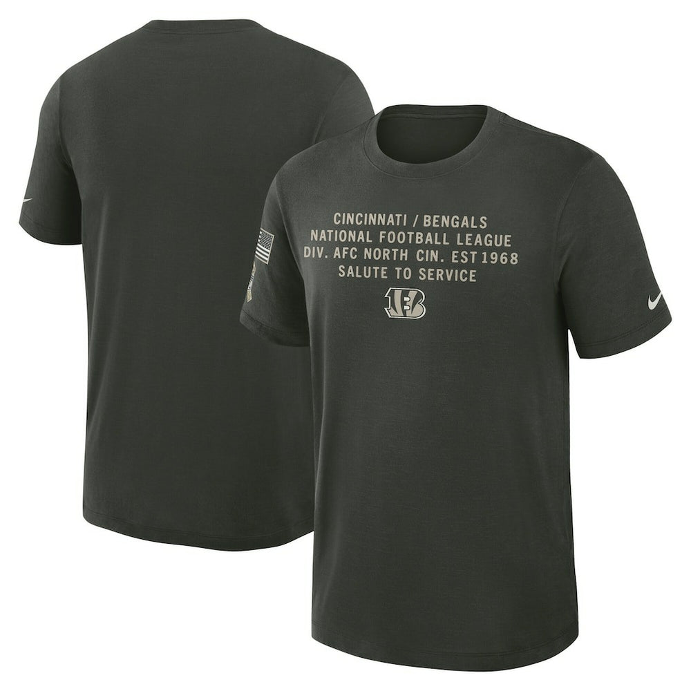 Cincinnati Bengals 2025 Salute to Service Sideline Slub Dri-FIT T-Shirt - Dark Green - Nike