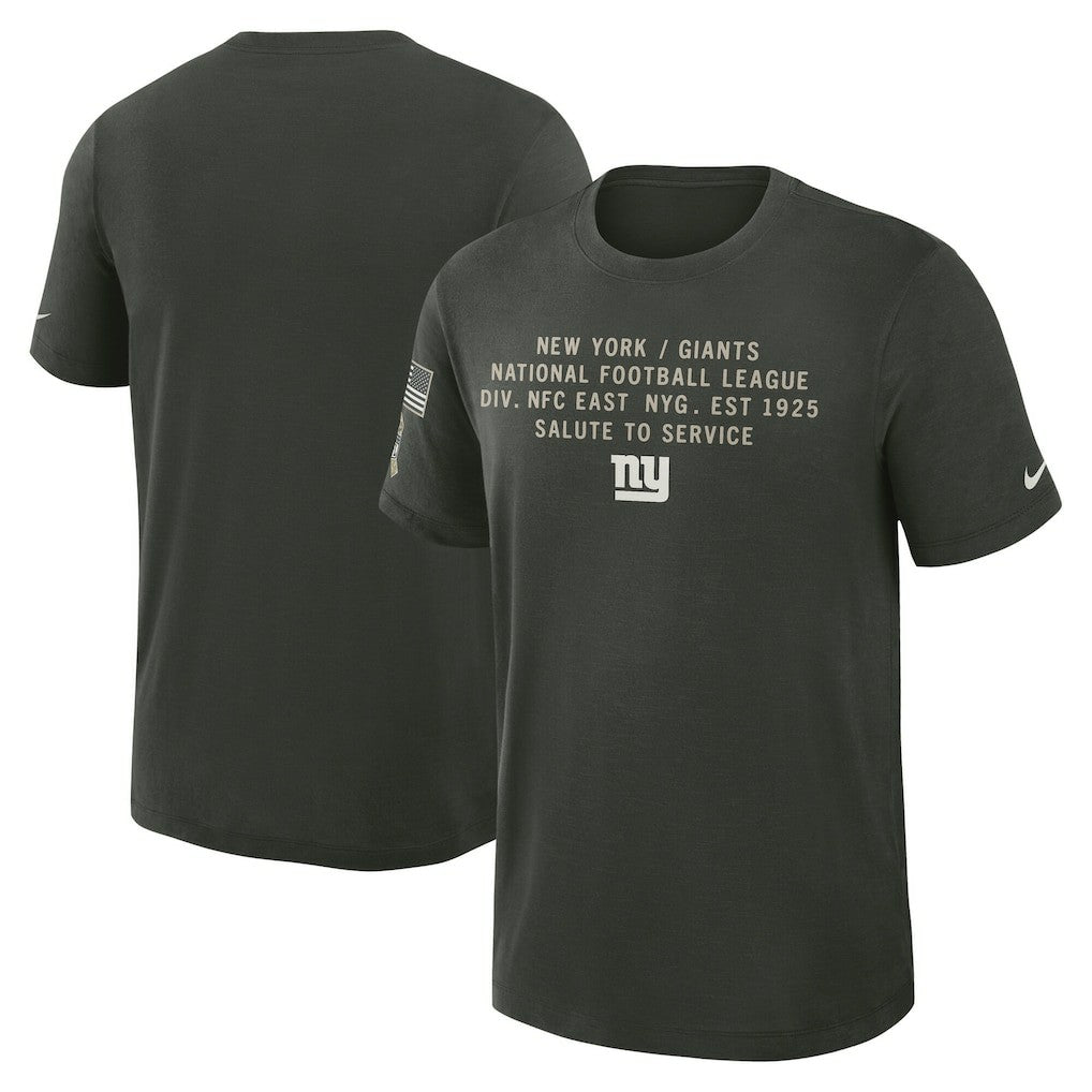 New York Giants 2025 Salute to Service Sideline Slub Dri-FIT T-Shirt - Dark Green - Nike