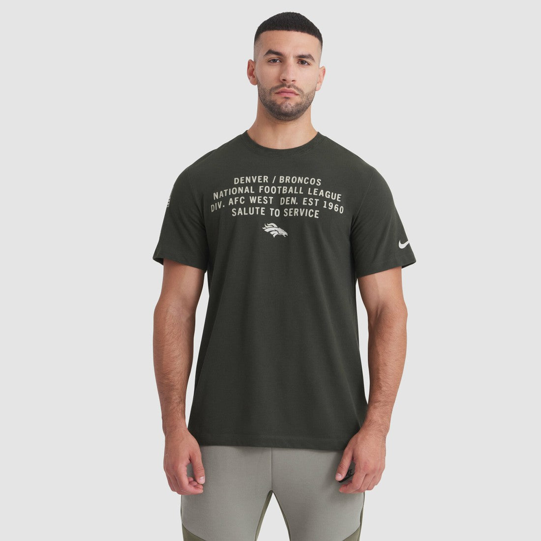 Denver Broncos 2025 Salute to Service Sideline Slub Dri-FIT T-Shirt - Forest Green - Nike