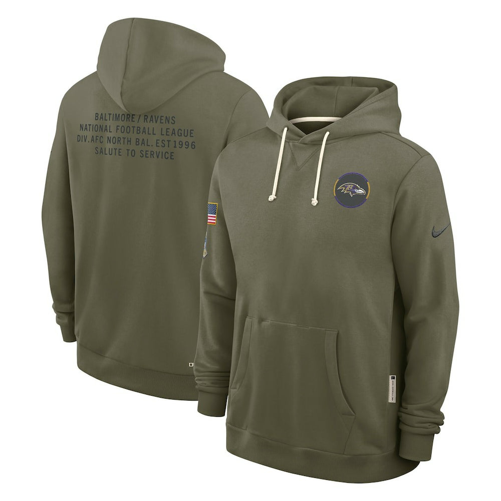 Baltimore Ravens 2025 Salute to Service Sideline Standard Issue Dri-FIT Hoodie - Olive - Nike