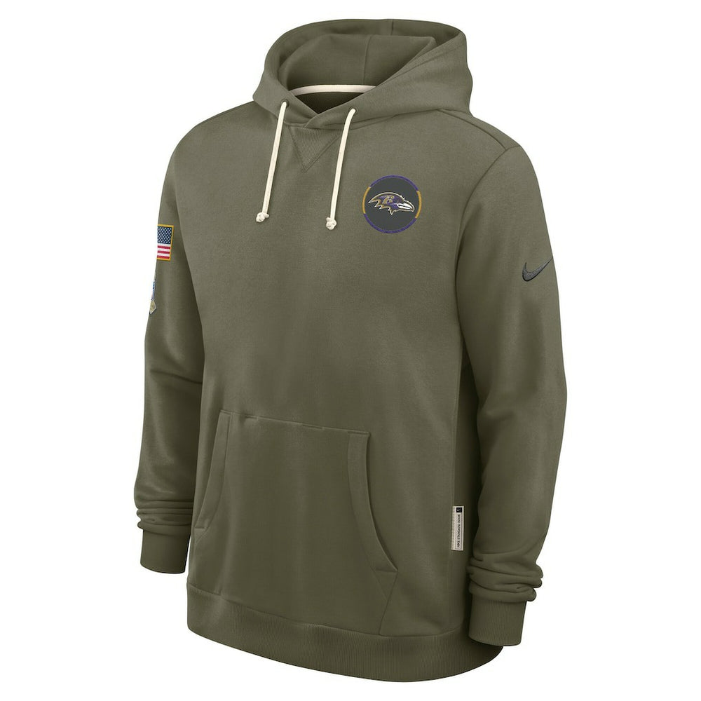 Baltimore Ravens 2025 Salute to Service Sideline Standard Issue Dri-FIT Hoodie - Olive - Nike