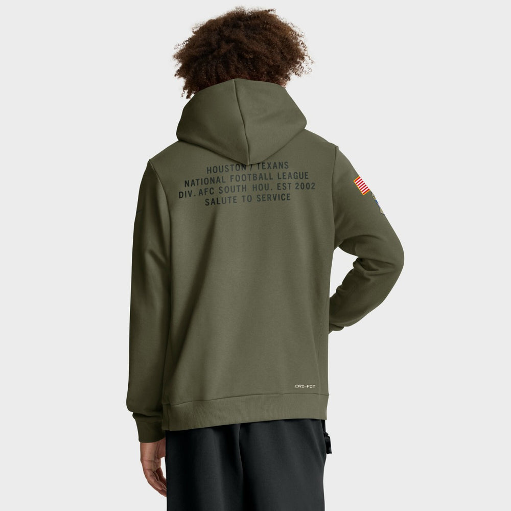 Houston Texans 2025 Salute to Service Sideline Standard Issue Dri-FIT Hoodie - Olive - Nike