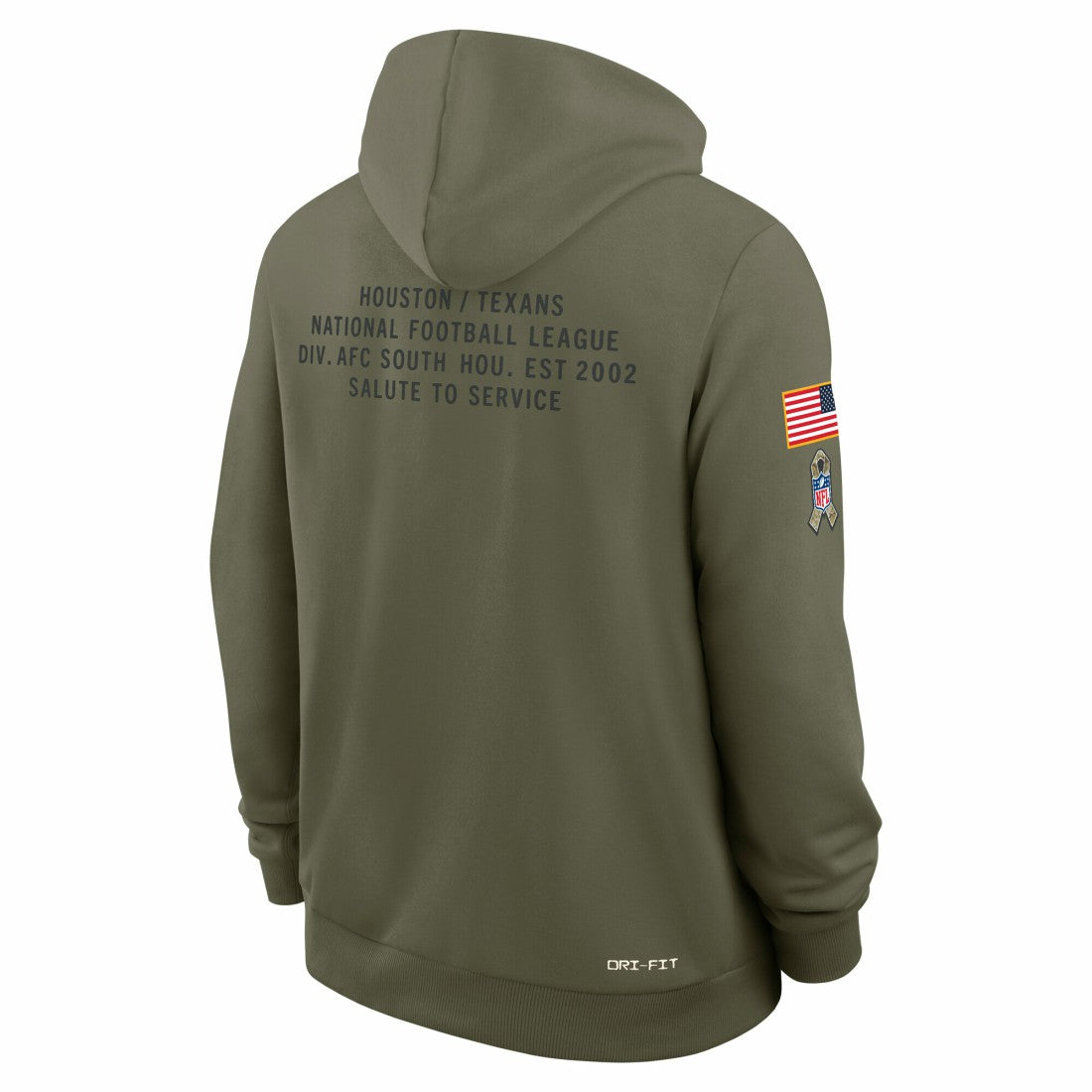 Houston Texans 2025 Salute to Service Sideline Standard Issue Dri-FIT Hoodie - Olive - Nike