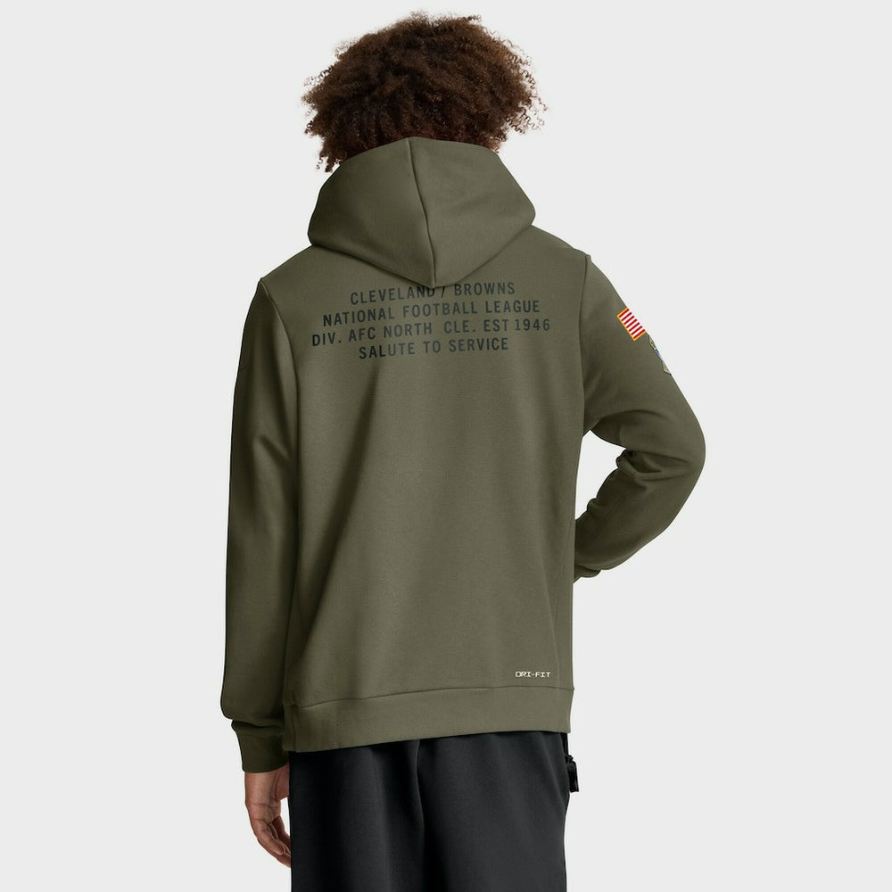 Cleveland Browns 2025 Salute to Service Sideline Standard Issue Dri-FIT Hoodie - Olive - Nike