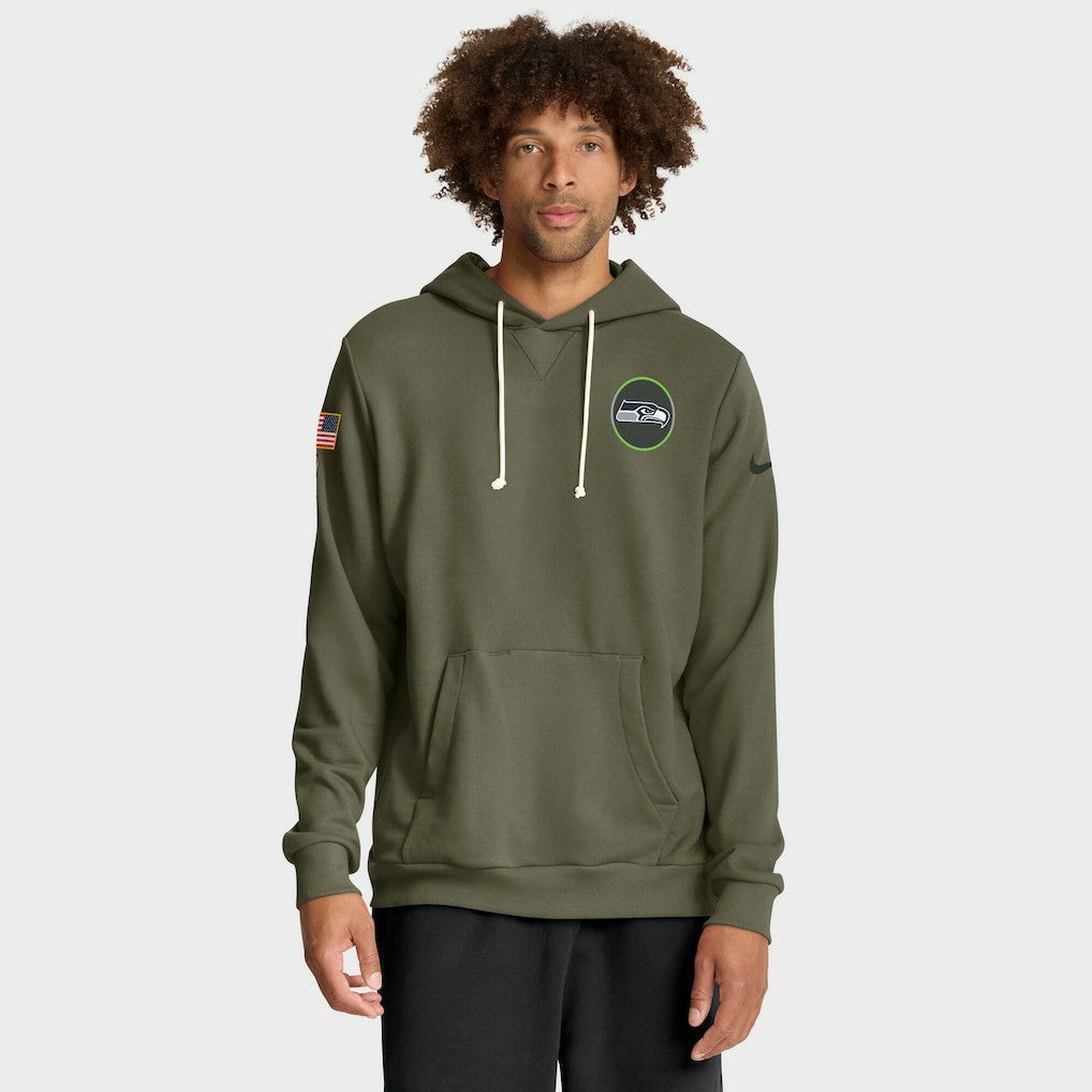 Seattle Seahawks 2025 Salute to Service Sideline Standard Issue Dri-FIT Hoodie - Olive - Nike