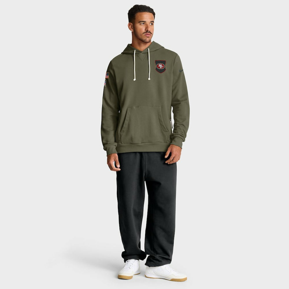 San Francisco 49ers 2025 Salute to Service Sideline Standard Issue Dri-FIT Hoodie - Olive - Nike