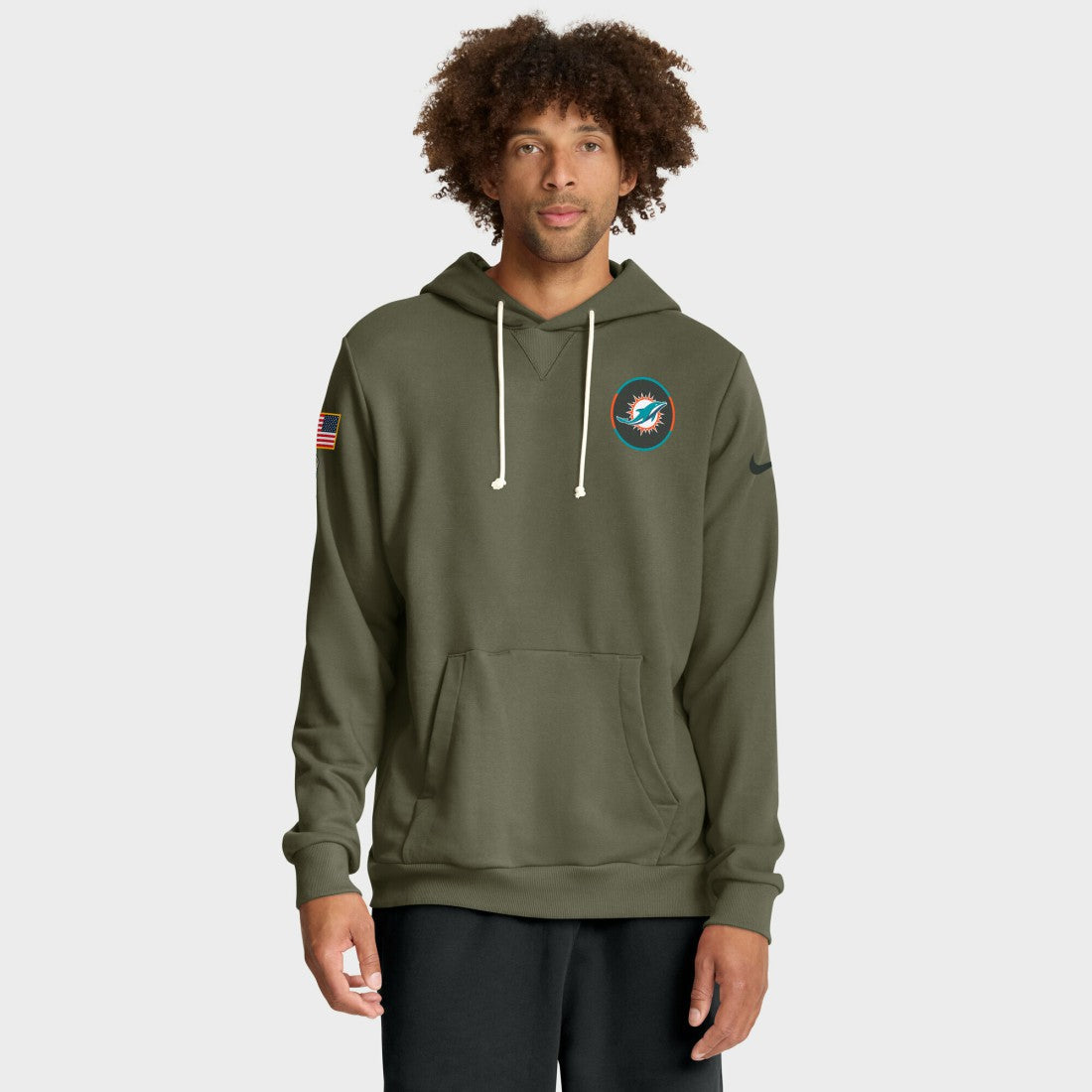 Miami Dolphins 2025 Salute to Service Sideline Standard Issue Dri-FIT Hoodie - Olive - Nike