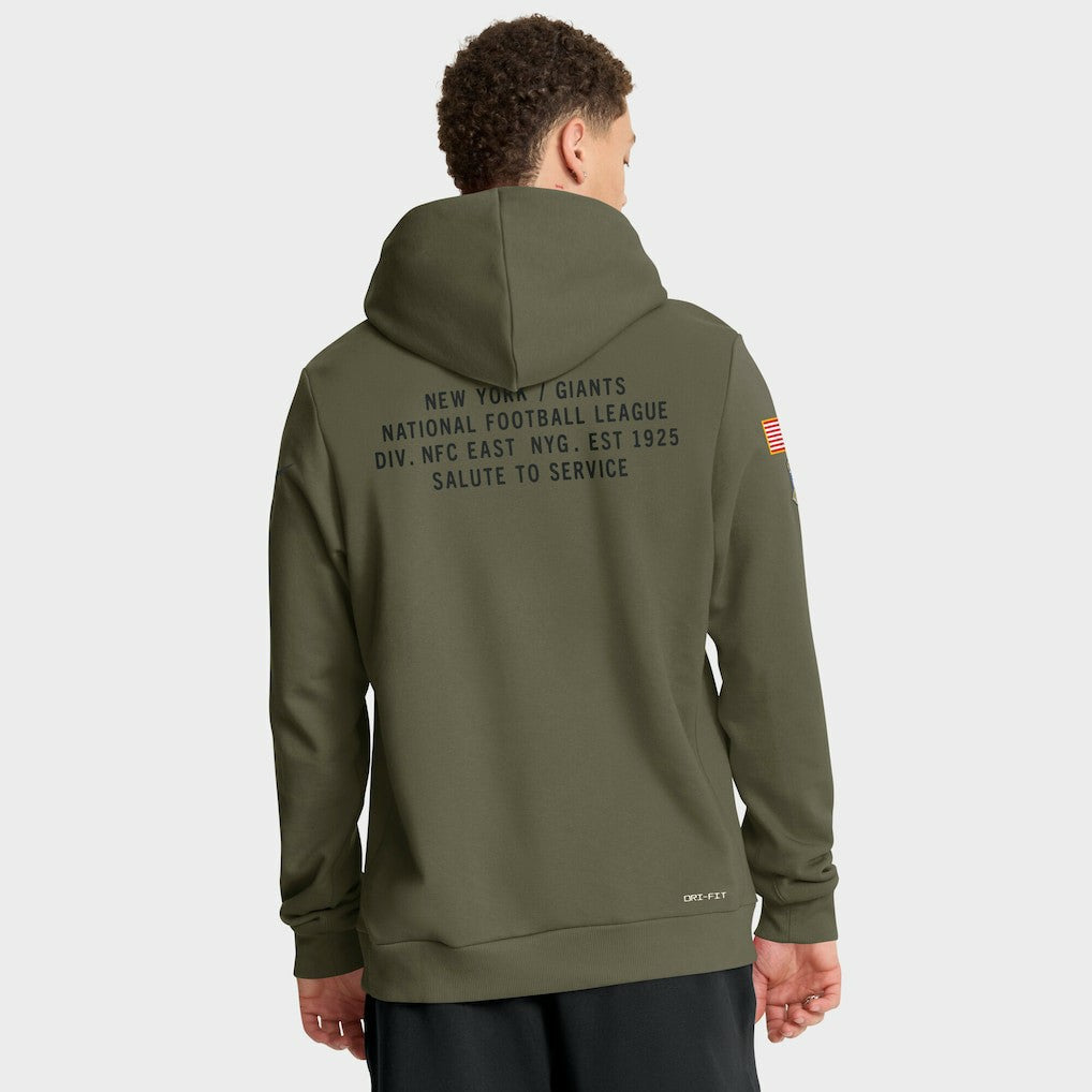 New York Giants 2025 Salute to Service Sideline Standard Issue Dri-FIT Hoodie - Olive - Nike
