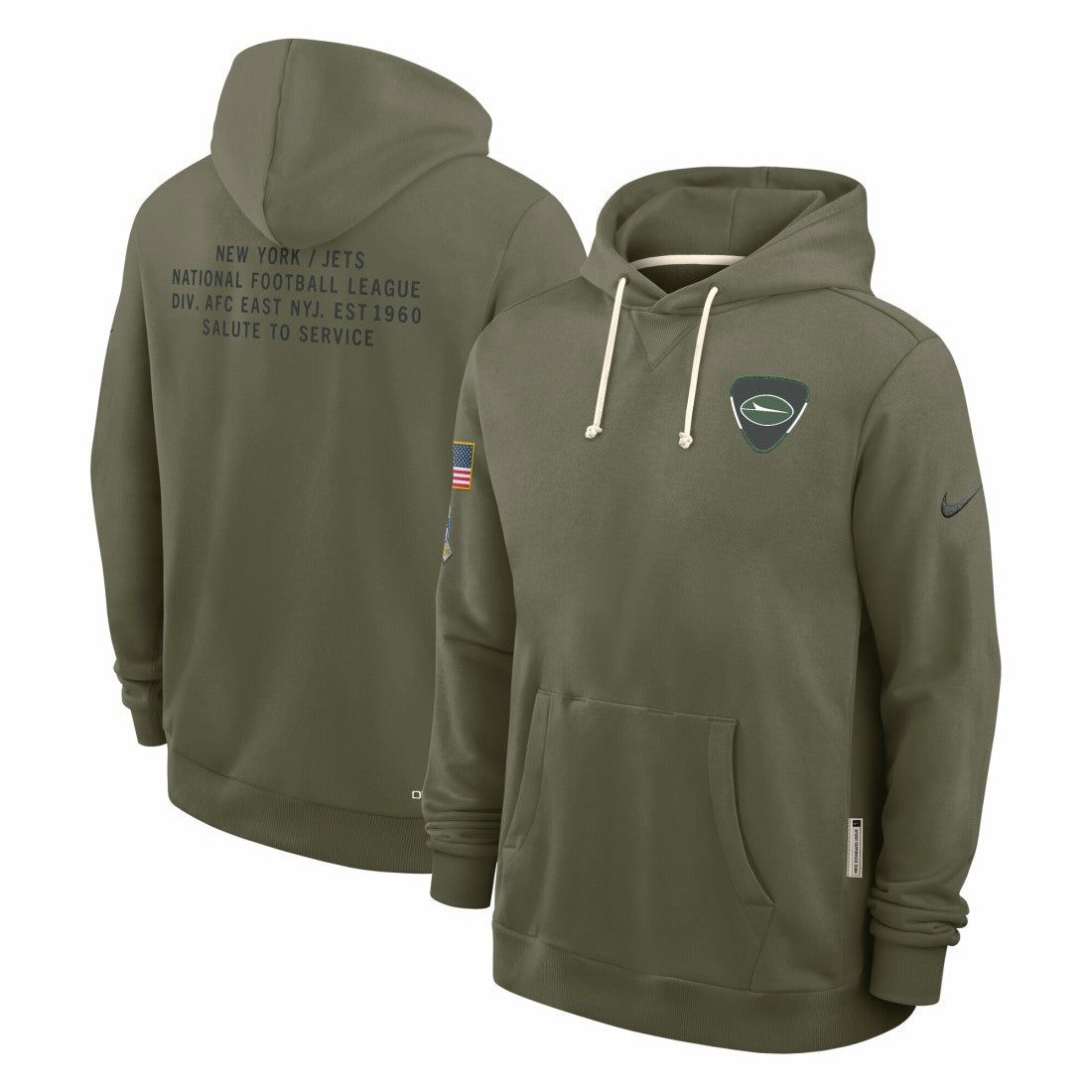 New York Jets 2025 Salute to Service Sideline Standard Issue Dri-FIT Hoodie - Olive - Nike