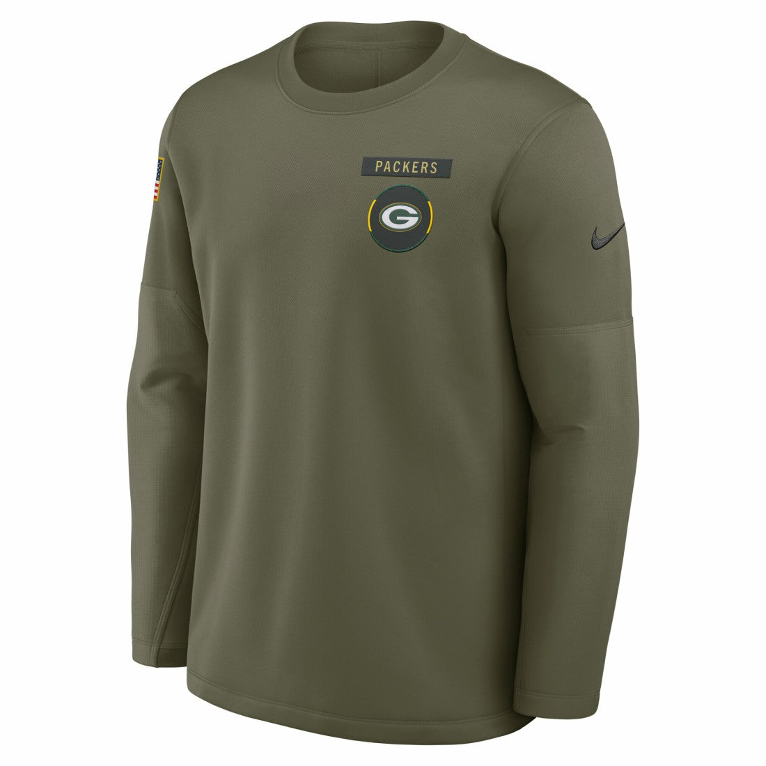 Green Bay Packers 2025 Salute to Service Sideline Coaches Therma-FIT Long Sleeve Shirt - Olive - Nike