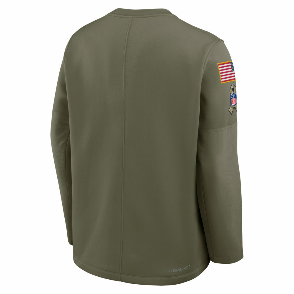 Green Bay Packers 2025 Salute to Service Sideline Coaches Therma-FIT Long Sleeve Shirt - Olive - Nike