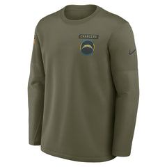 Los Angeles Chargers 2025 Salute to Service Sideline Coaches Therma-FIT Long Sleeve Shirt - Olive - Nike