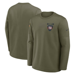 New York Giants 2025 Salute to Service Sideline Coaches Therma-FIT Long Sleeve Shirt - Olive - Nike