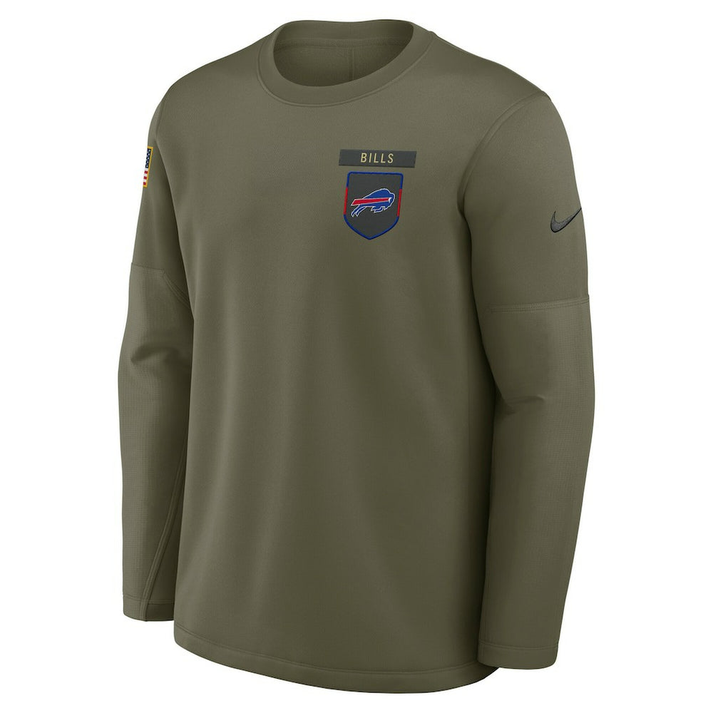 Buffalo Bills 2025 Salute to Service Sideline Coaches Therma-FIT Long Sleeve Shirt - Olive - Nike