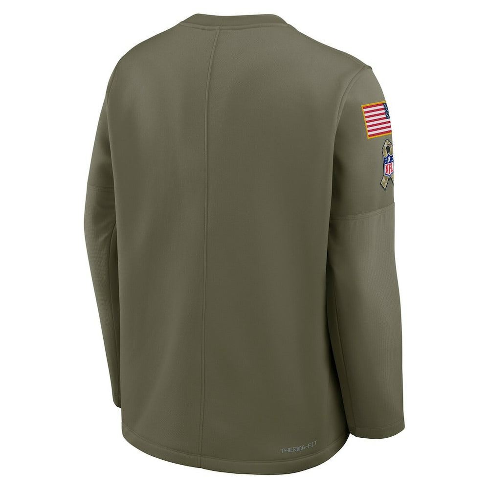 Buffalo Bills 2025 Salute to Service Sideline Coaches Therma-FIT Long Sleeve Shirt - Olive - Nike