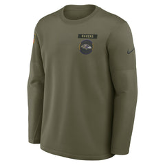 Baltimore Ravens 2025 Salute to Service Sideline Coaches Therma-FIT Long Sleeve Shirt - Olive - Nike
