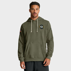 Green Bay Packers Big & Tall 2025 Salute to Service Sideline Dominant Force Dri-FIT Hoodie - Olive - Nike