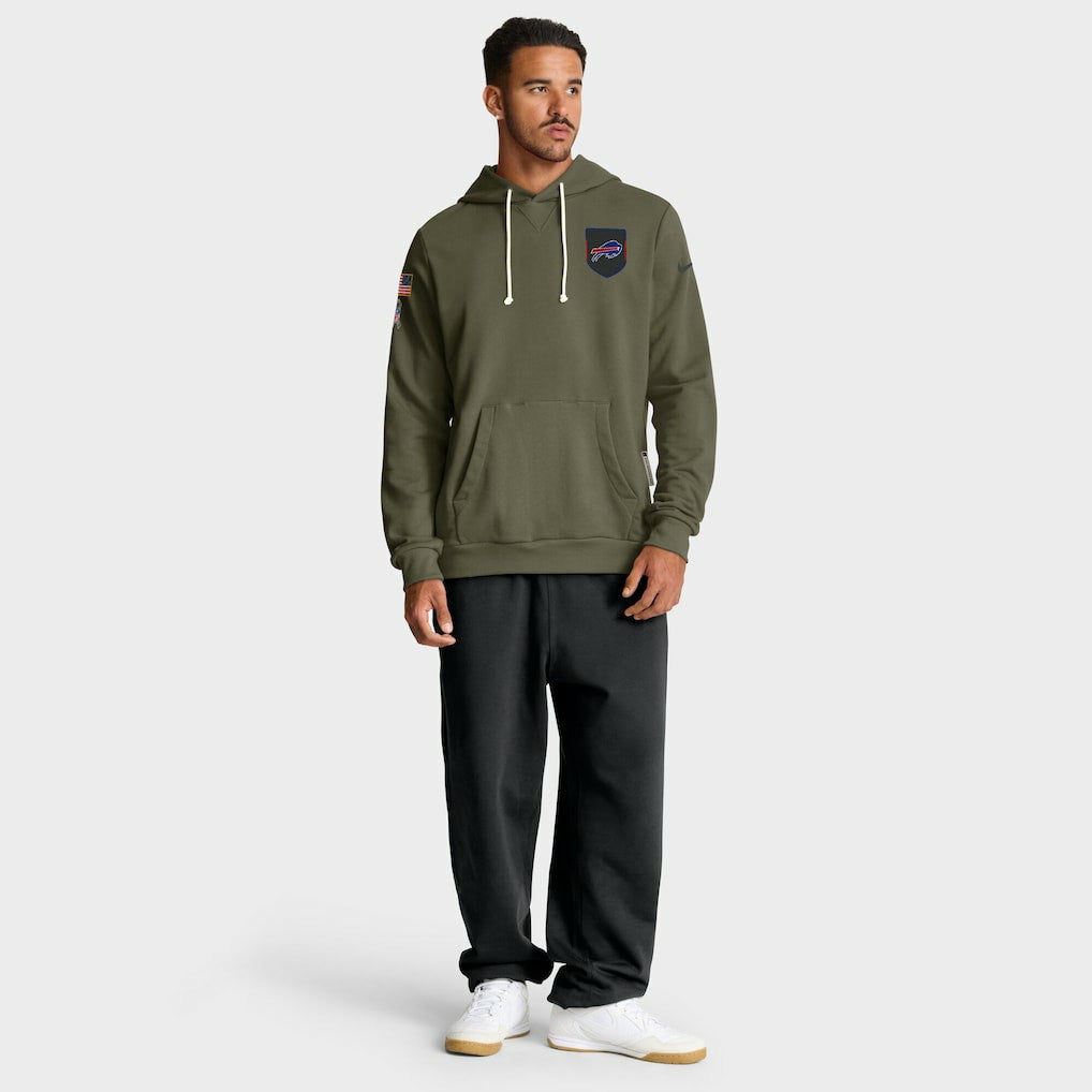 Buffalo Bills Big & Tall 2025 Salute to Service Sideline Dominant Force Dri-FIT Hoodie - Olive - Nike