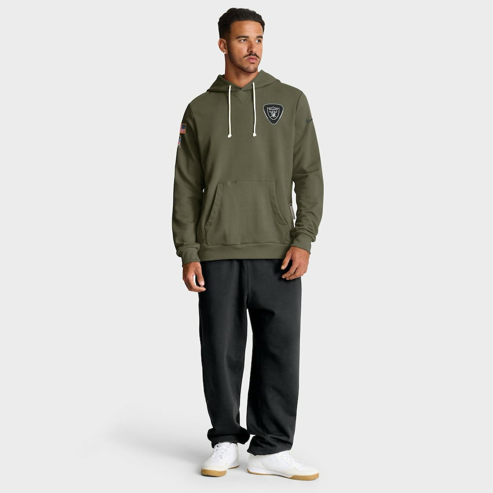 Las Vegas Raiders Big & Tall 2025 Salute to Service Sideline Dominant Force Dri-FIT Hoodie - Olive - Nike