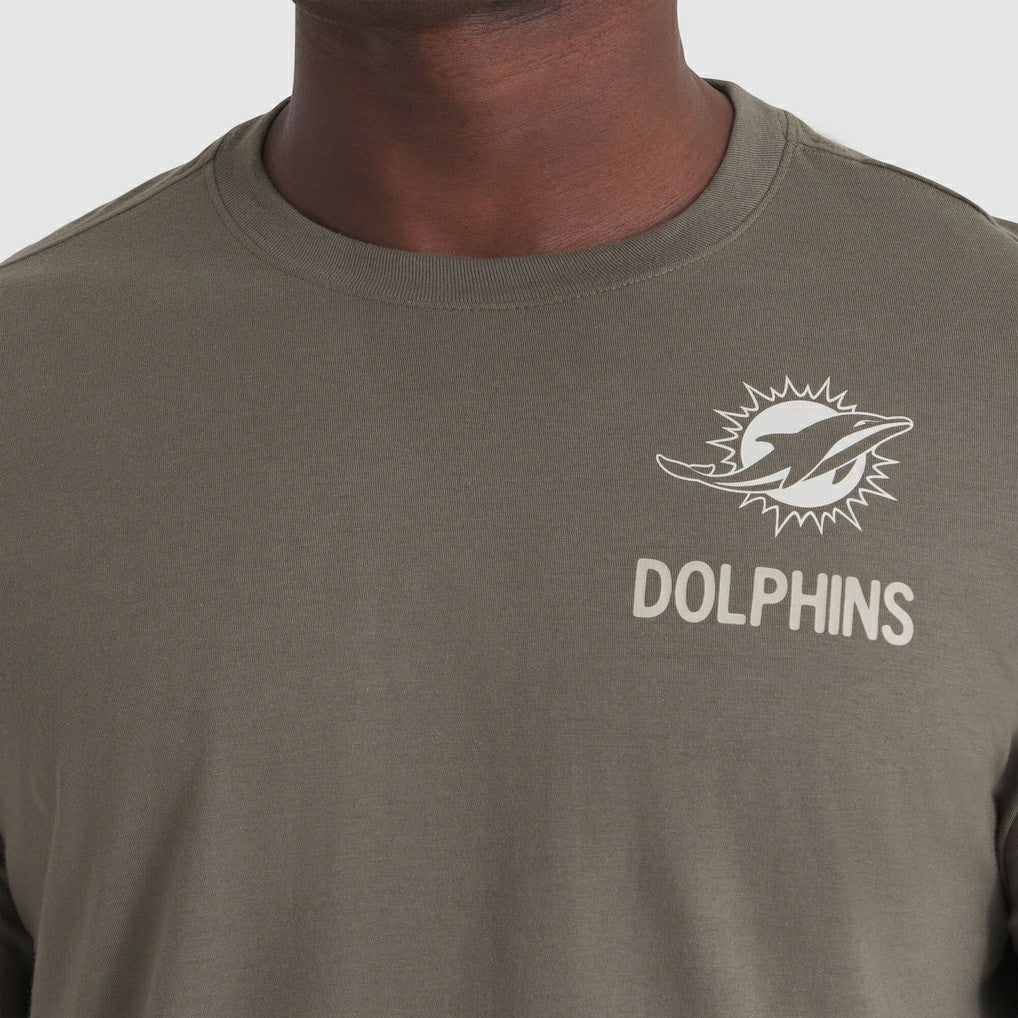 Miami Dolphins 2025 Salute to Service Sideline Long Sleeve T-Shirt - Olive - Nike
