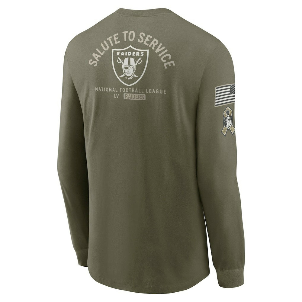 Las Vegas Raiders 2025 Salute to Service Sideline Long Sleeve T-Shirt - Olive - Nike
